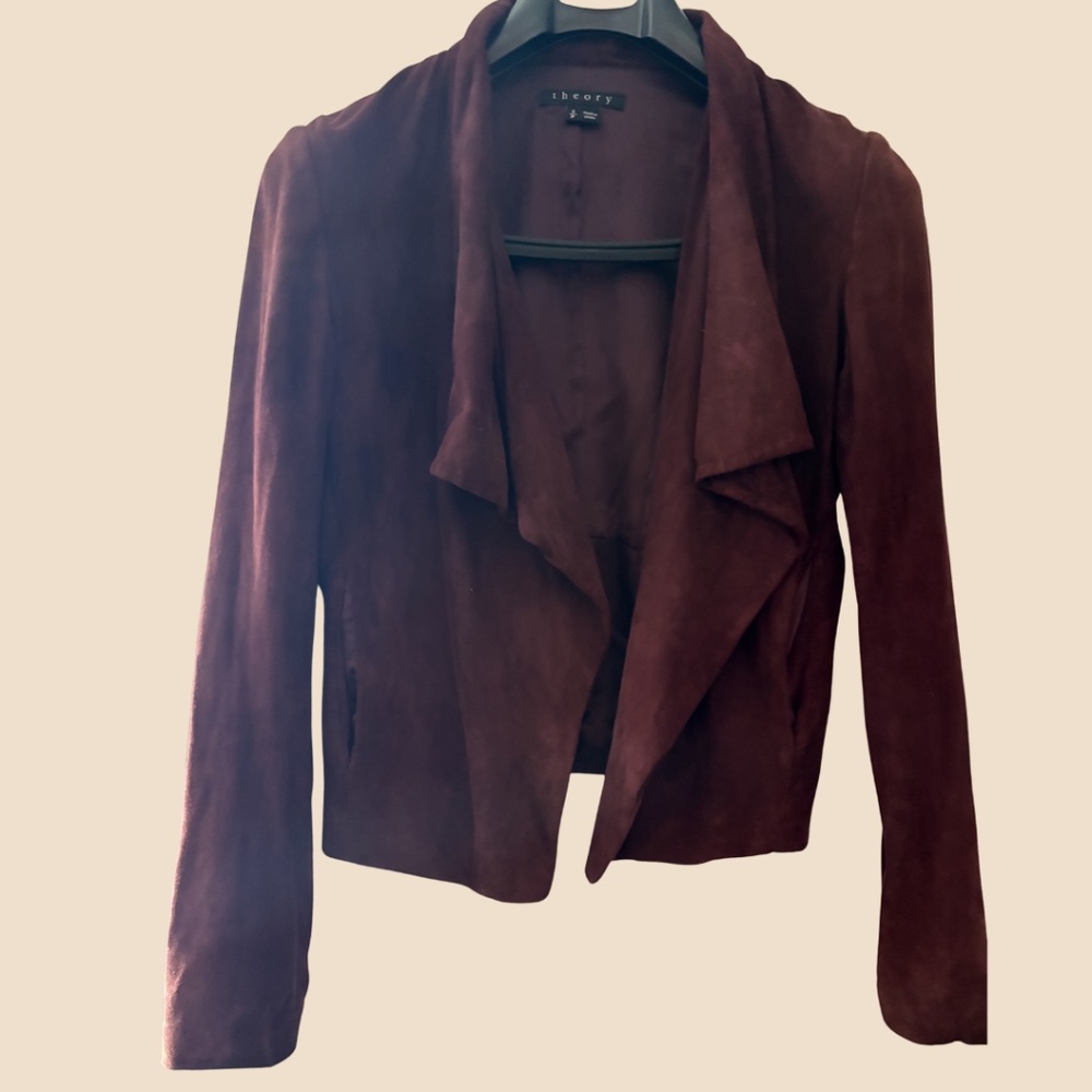 ⭐️ Theory Burgundy Women's Jacket - Modern Tailored Blazer - Size Small